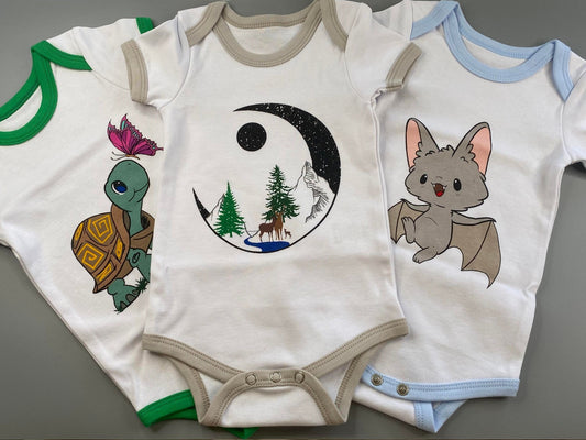 Forest Moon Cotton Romper Three pack