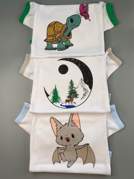 Forest Moon Cotton Romper Three pack