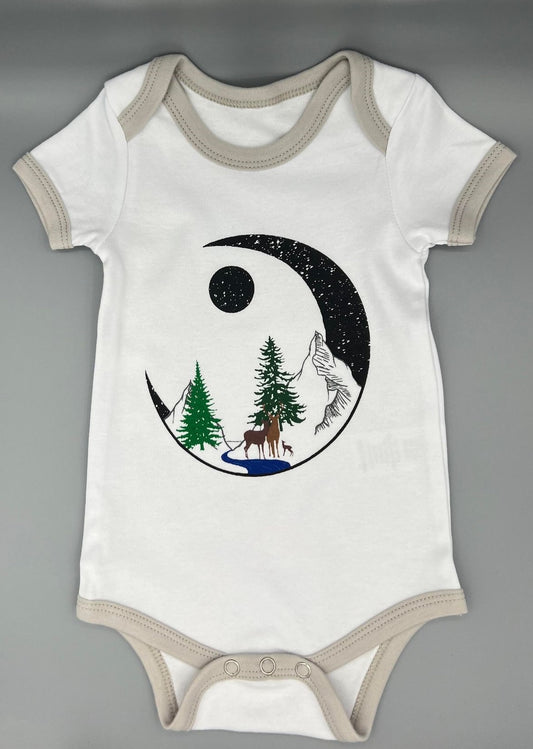 Grey Forest Moon Baby Romper
