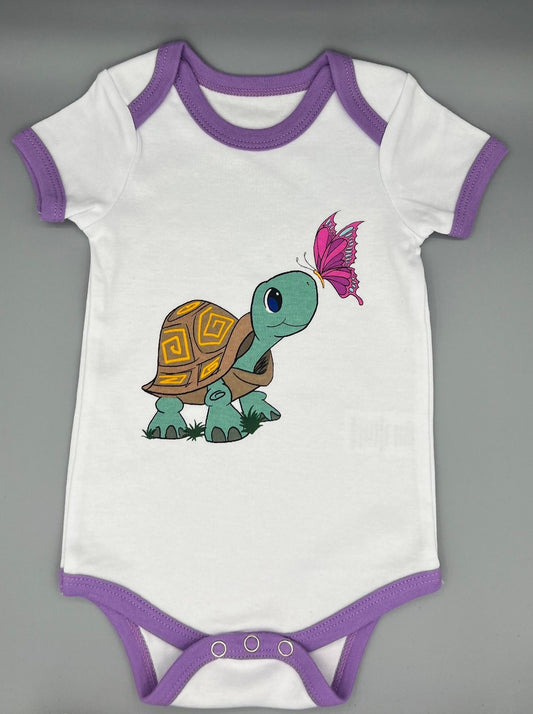 Purple Tortoise Baby Romper
